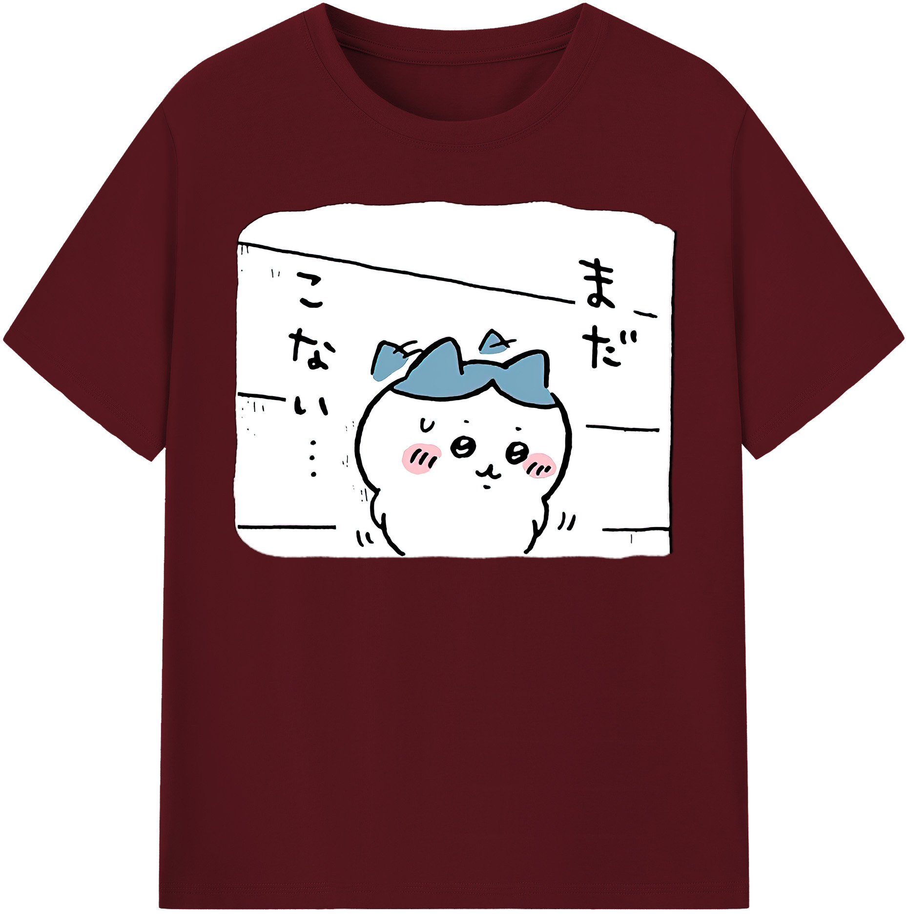 （画像用） ちいかわ ハチワレ Chii-kawa hachiware 綿100％半袖Tシャツ（フロントプリント）